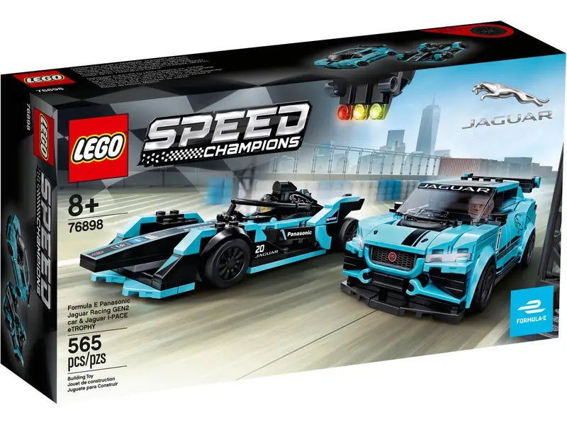 LEGO Speed Champions Formula E Panasonic Jaguar Racing GEN2 car & Jaguar I-PACE eTROPHY Set (76898)
