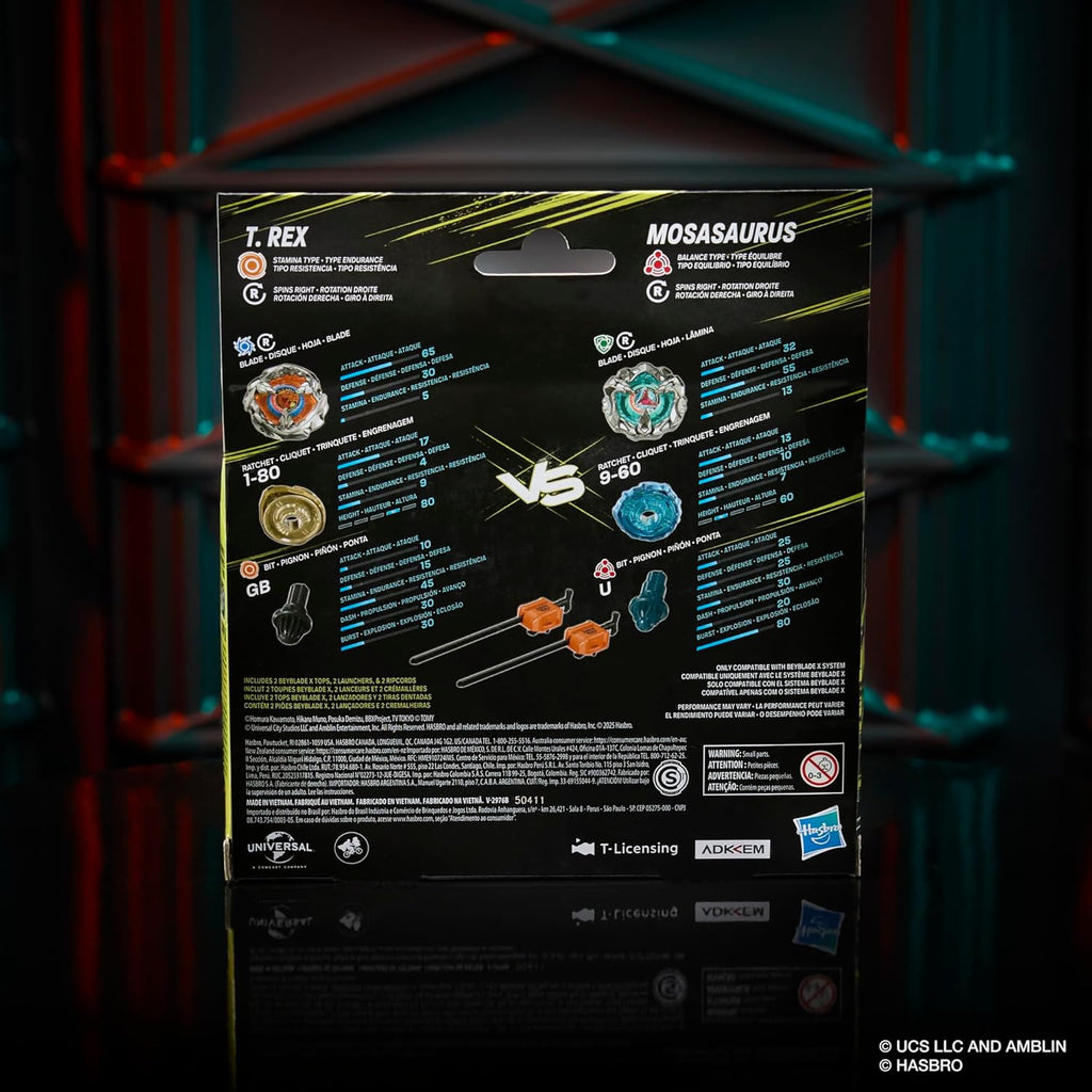 Hasbro T. Rex and Mosasaurus Beyblade X Dual pack Set