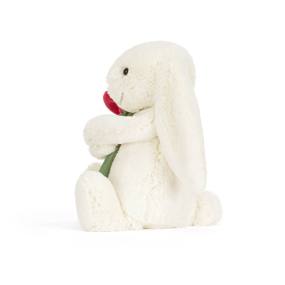 Cream Bunny with Rose