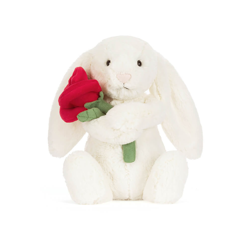Cream Bunny with Rose