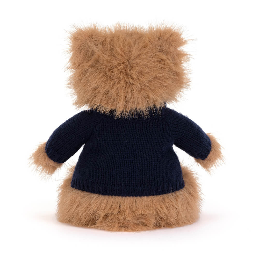 Bartholomew Bear Bouffant with Personalized Navy Jumper