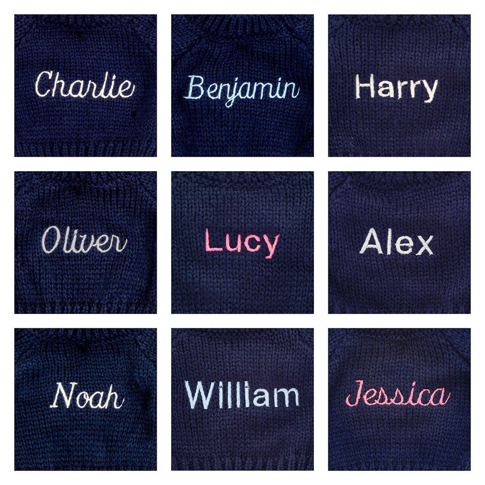 Bashful Beige Bunny with Personalized Navy Jumper