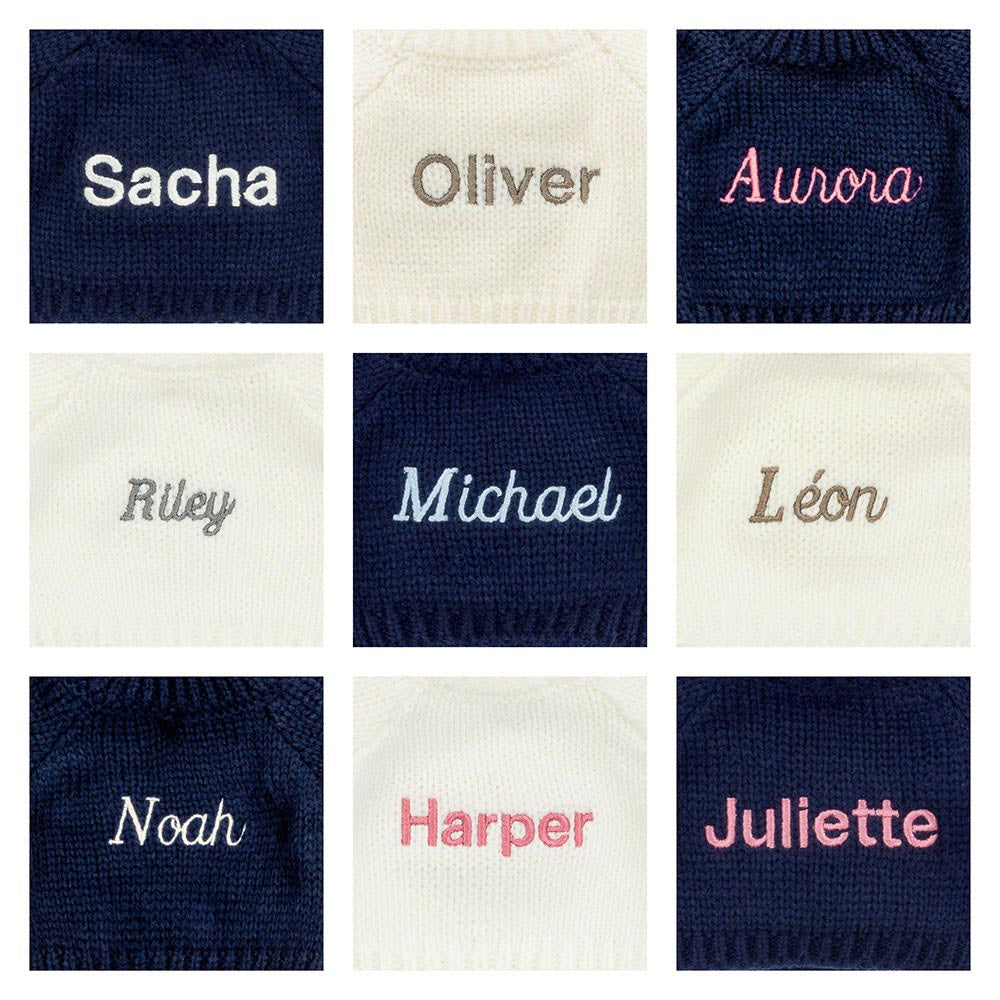 Bashful Kitten with Personalized Navy Jumper