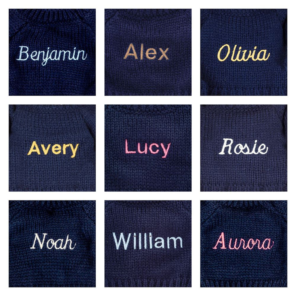 Blossom Beige Bunny 'Petal' with Personalized Navy Jumper