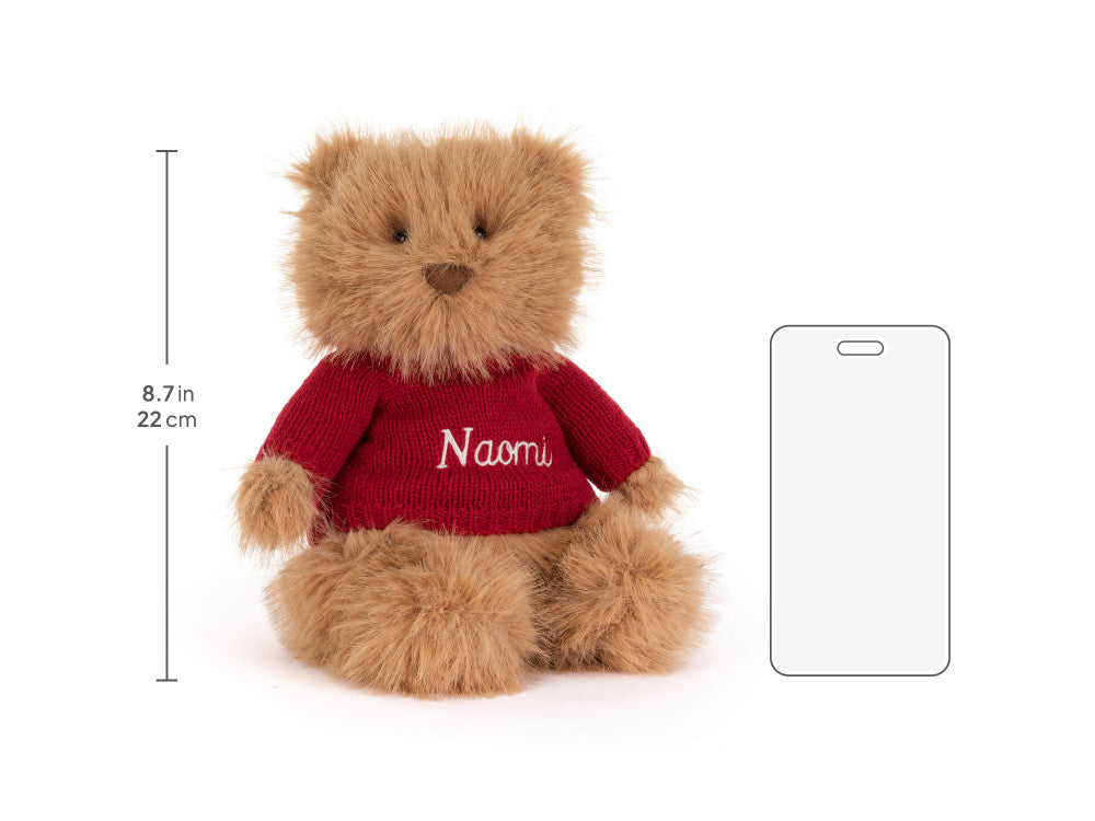 Bartholomew Bear Bouffant with Personalized Red Jumper