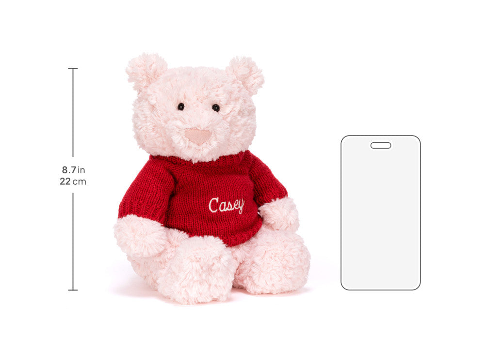 Leola Bear with Personalized Red Jumper