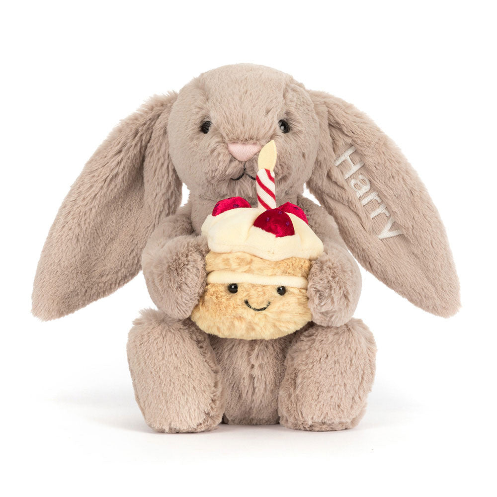 Personalized Bashful Beige Bunny 'Birthday'